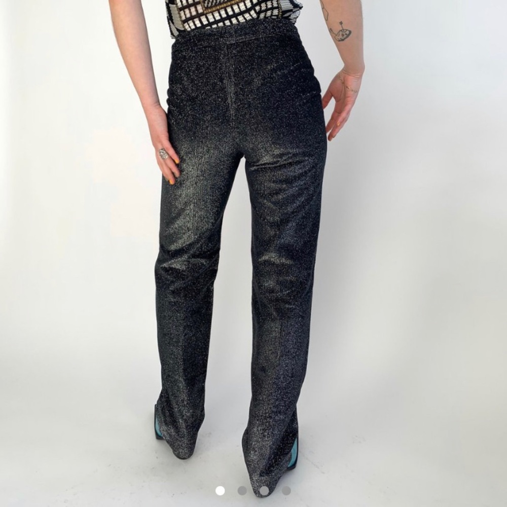 Céline Straight Leg Trousers in Silver Tinsel
